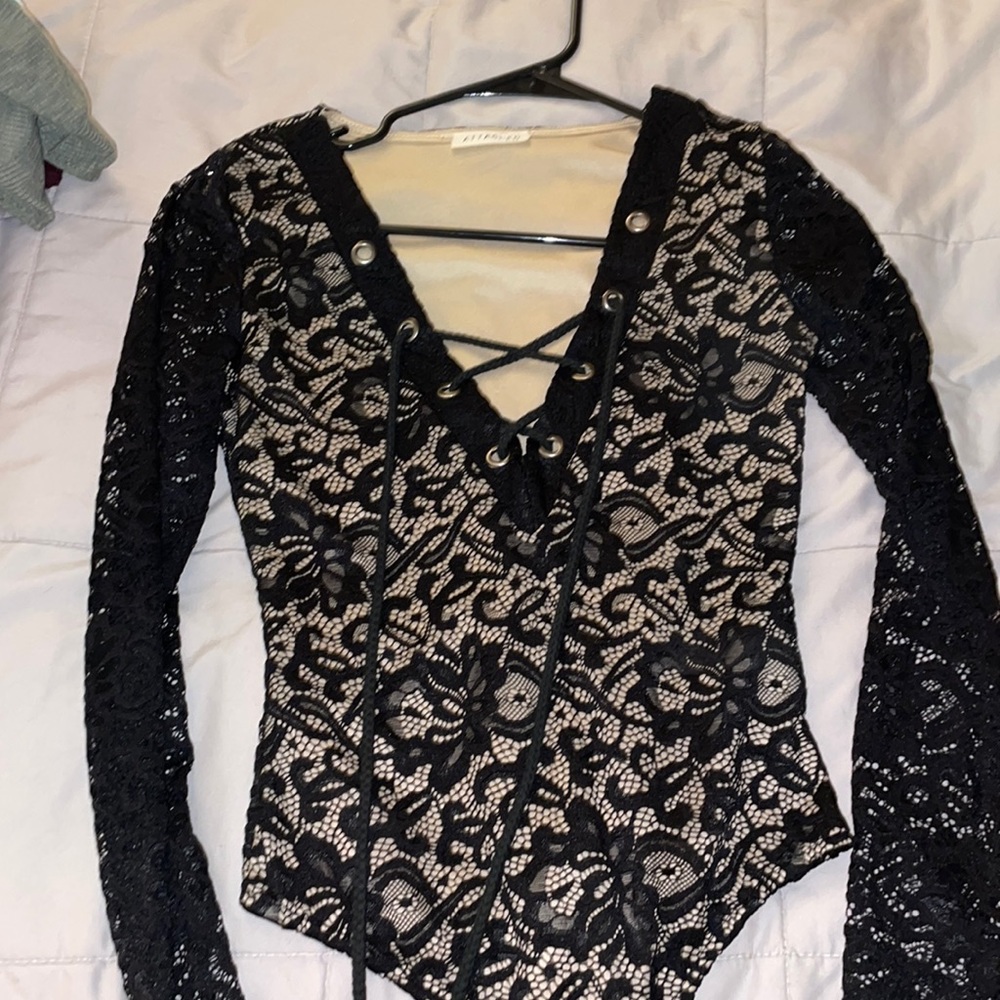 Black lace bodysuit